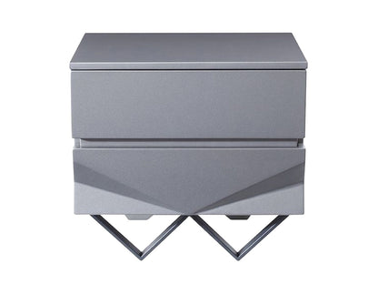 Duke Grey Matte and Black Gun Chrome Nightstand