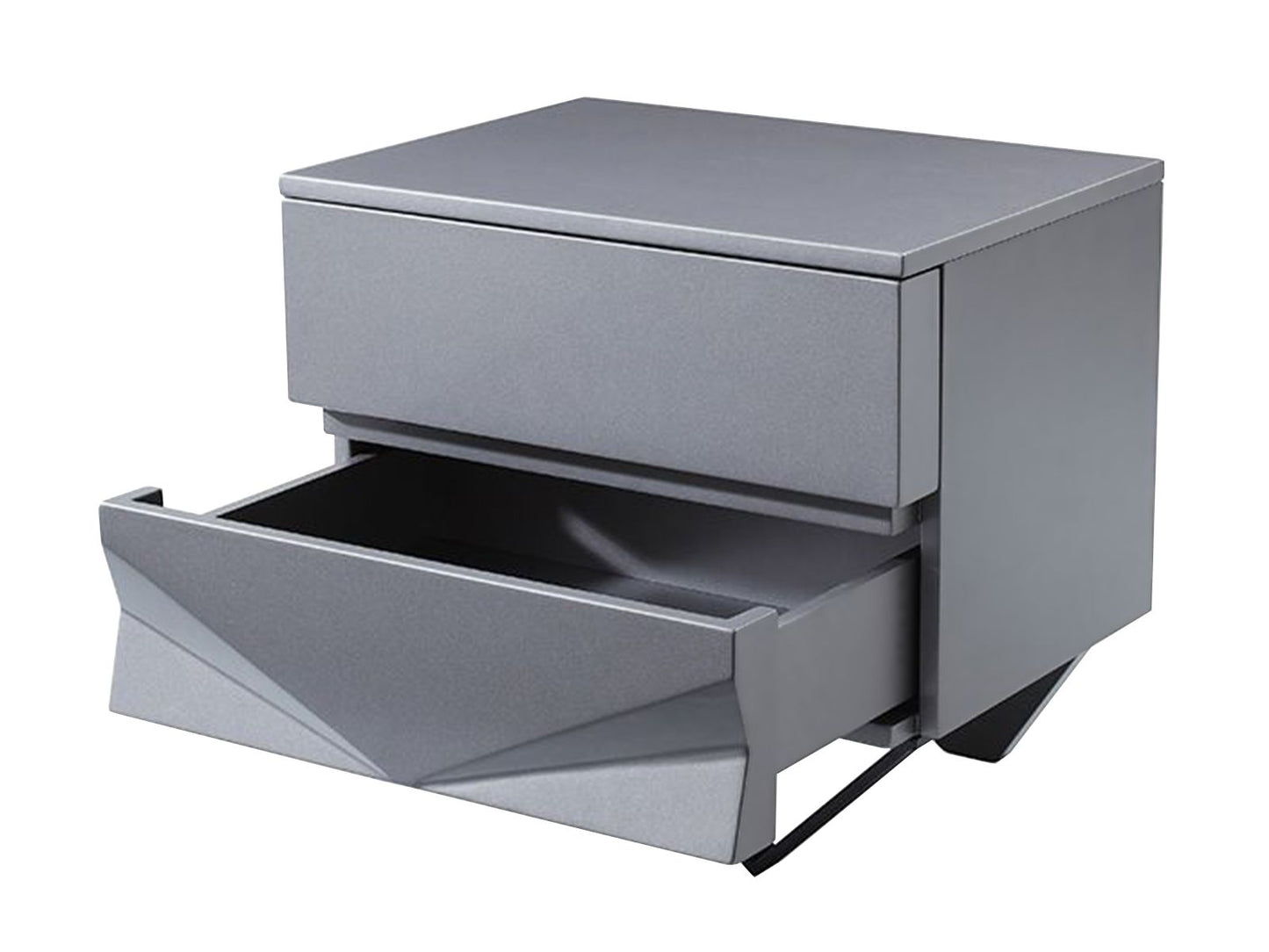 Duke Grey Matte and Black Gun Chrome Nightstand