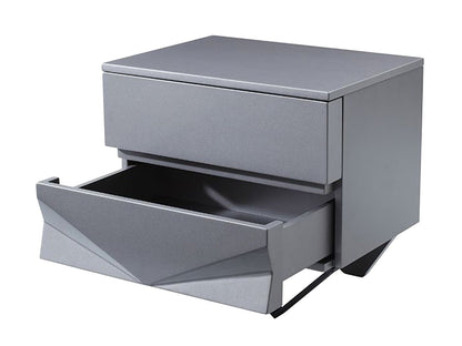 Duke Grey Matte and Black Gun Chrome Nightstand