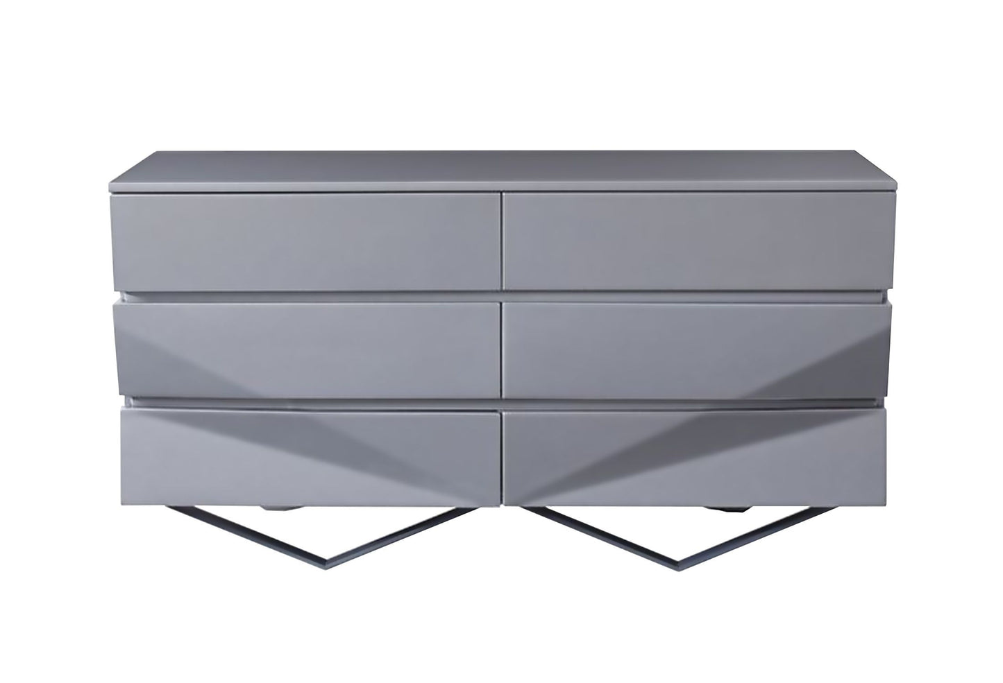 Duke Grey and Black Gun Chrome Dresser