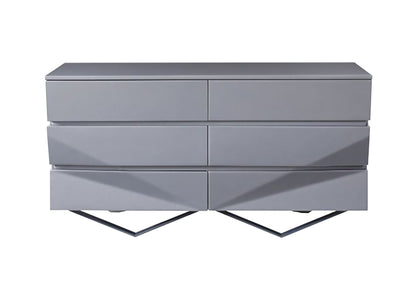 Duke Grey and Black Gun Chrome Dresser