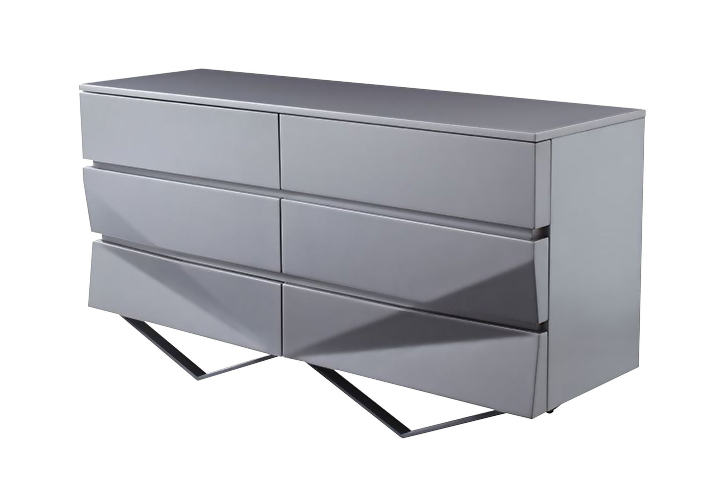Duke Grey and Black Gun Chrome Dresser