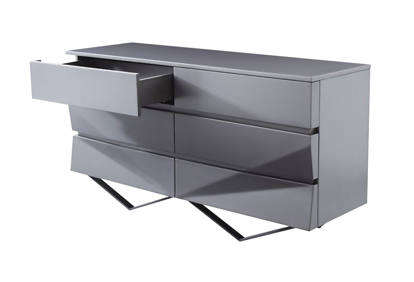 Duke Grey and Black Gun Chrome Dresser