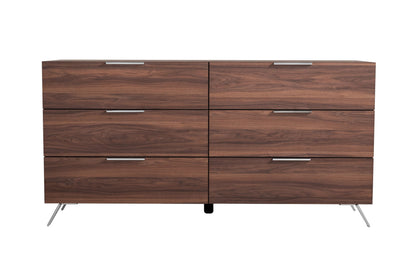Brooklyn Italian Walnut 6 Soft-Closing Drawers Dresser