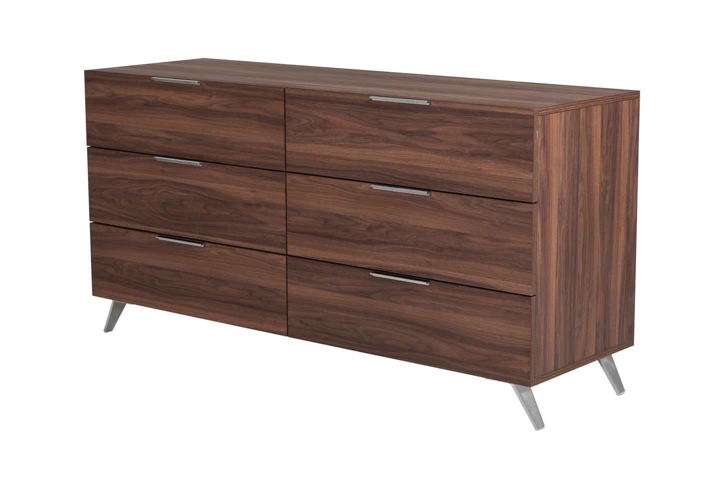 Brooklyn Italian Walnut 6 Soft-Closing Drawers Dresser