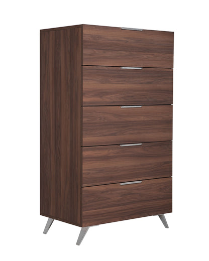 Brooklyn Italian Walnut 5 Drawers Chest