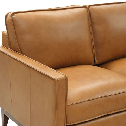 Naylor Brown Italian Leather Split Sofa