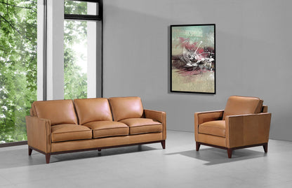 Naylor Brown Italian Leather Split Chair