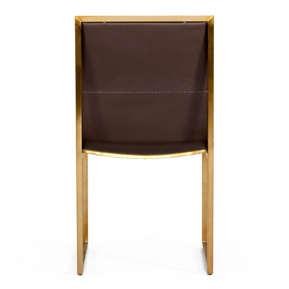 Dalton Brown Leatherette Dining Chair - set of 2