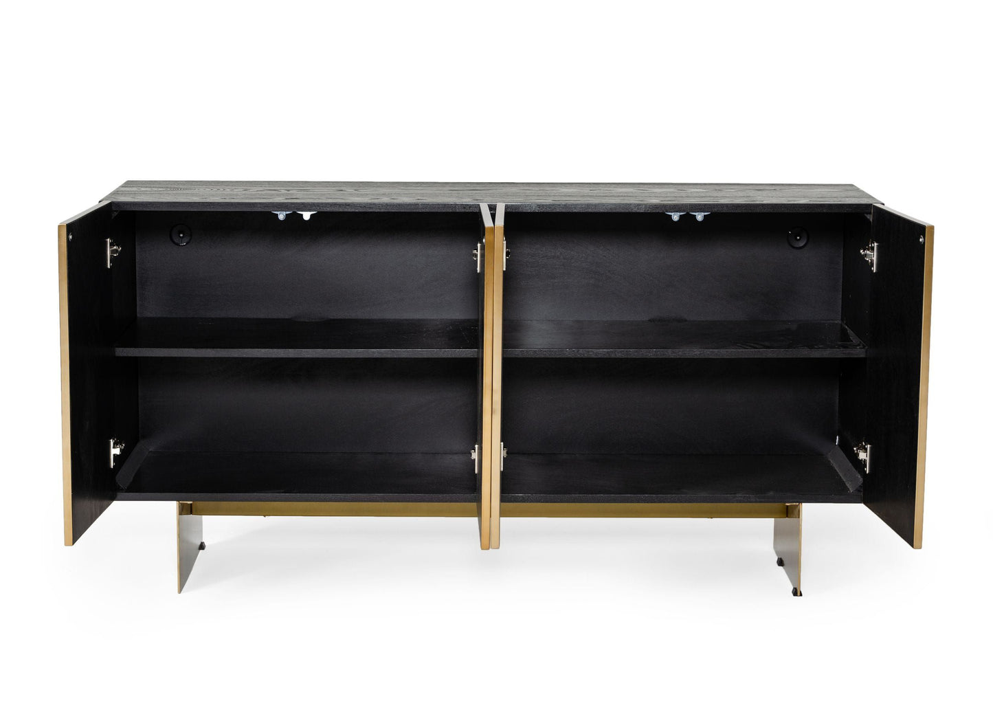Perret Black Ash Buffet with Brass Gold Accents