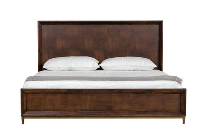 Shane Acacia Bed with Brass Accents
