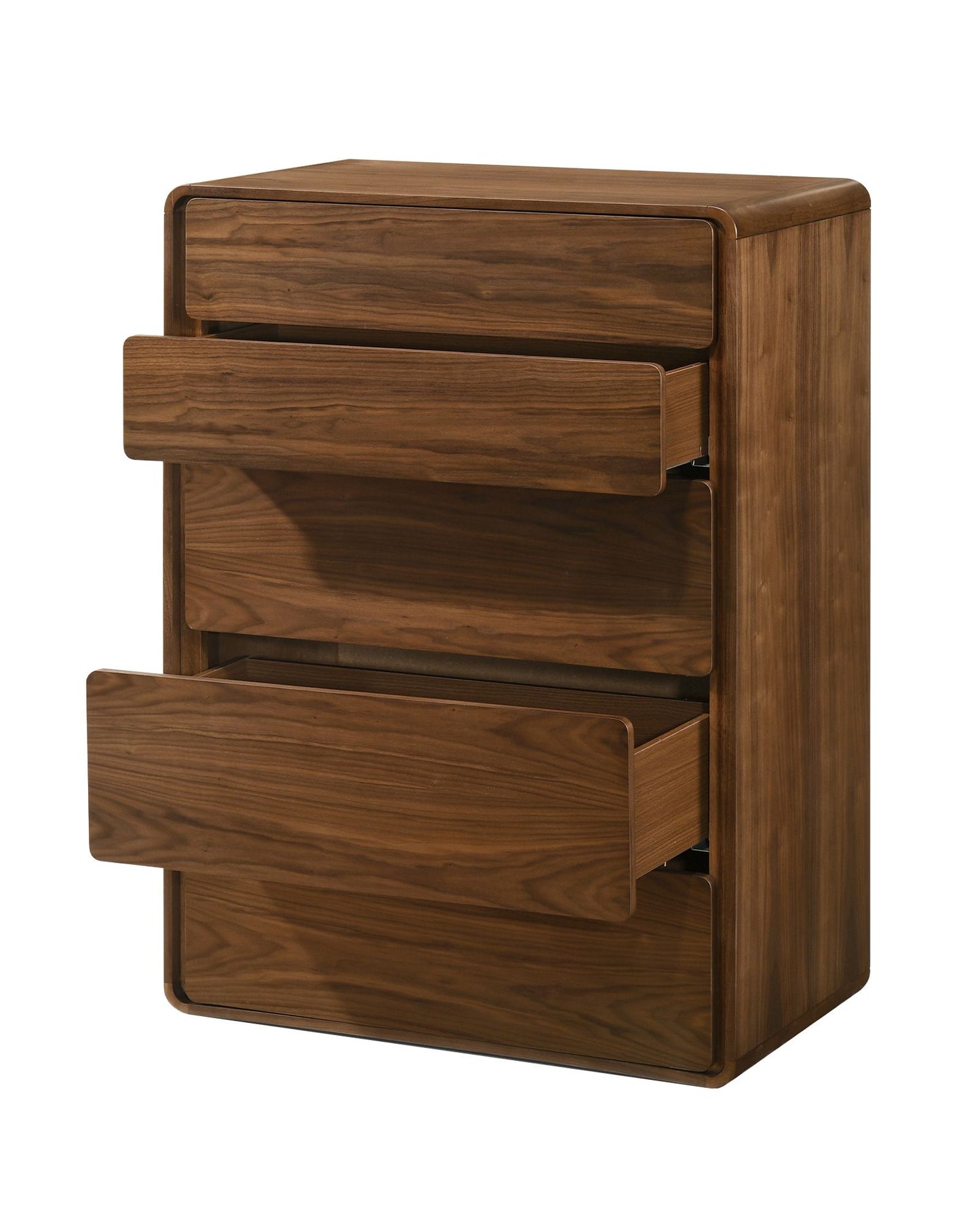 Dustin Walnut Chest with 5 Push-to-Open Drawers