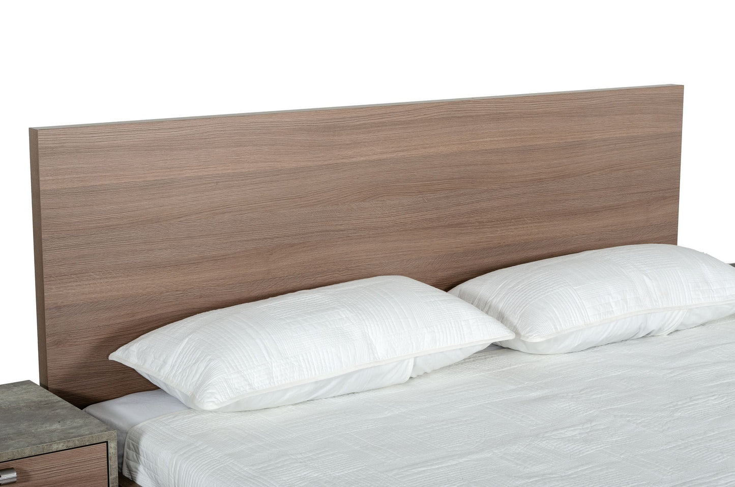 Nova Domus Boston Modern Brown Oak & Brushed Stainless Steel Bed