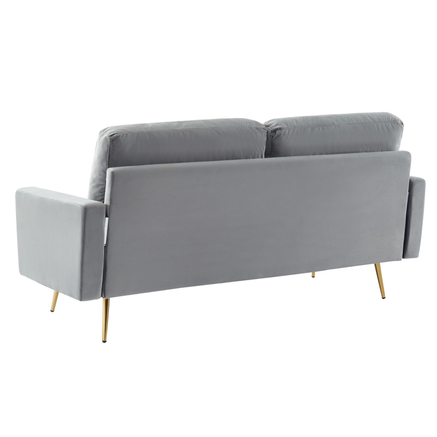 Huffine Grey Velvet Fabric Sofa