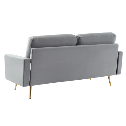 Huffine Grey Velvet Fabric Sofa