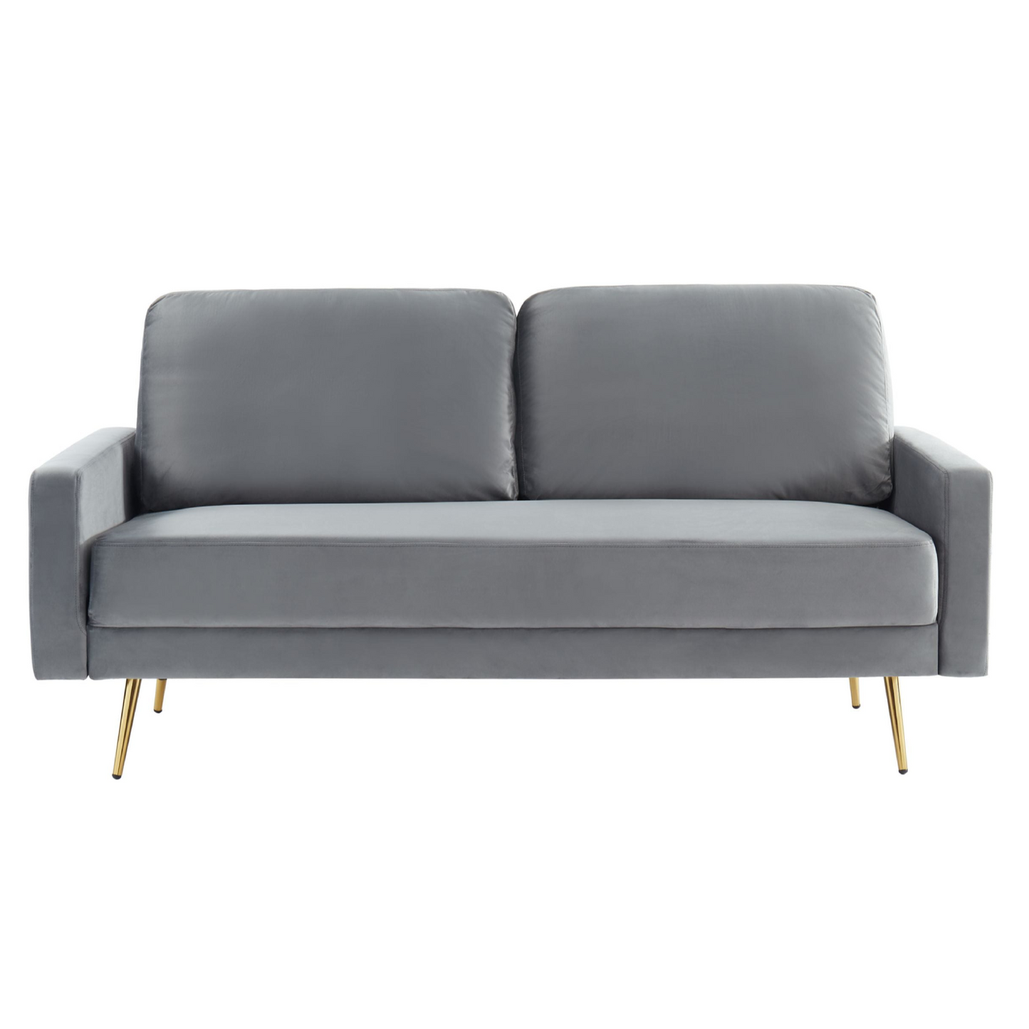 Huffine Grey Velvet Fabric Sofa