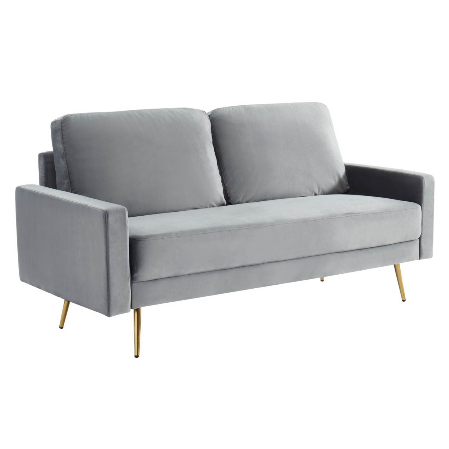 Huffine Grey Velvet Fabric Sofa