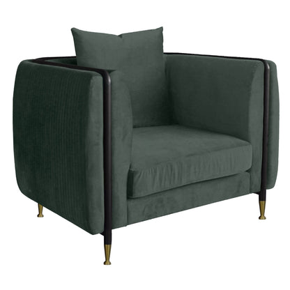 Jebel Dark Green Jade Velvet Accent Chair