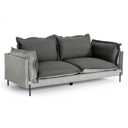 Mars Grey and Dark Grey 2-Tone Upholstered Sofa