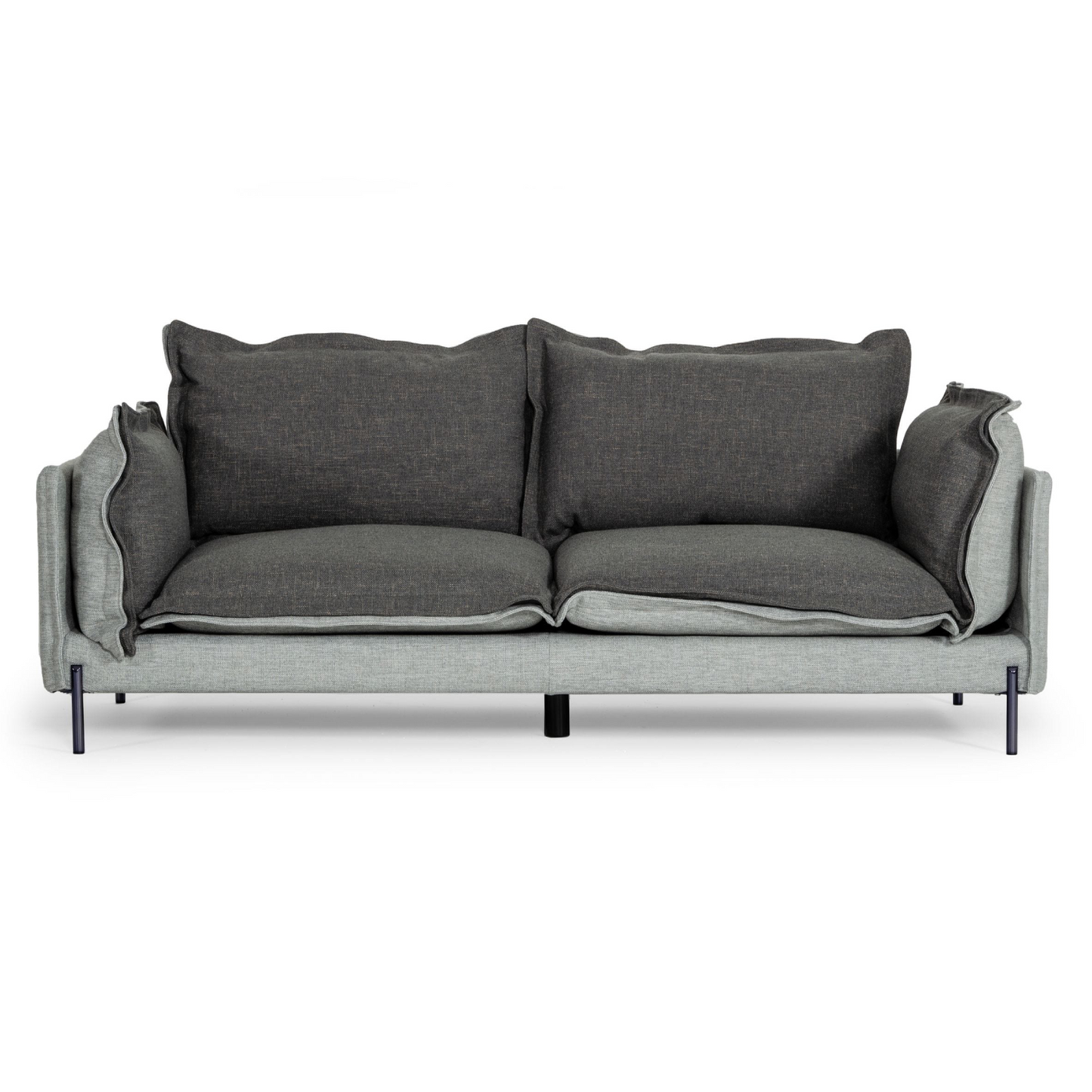 Mars Grey and Dark Grey 2-Tone Upholstered Sofa