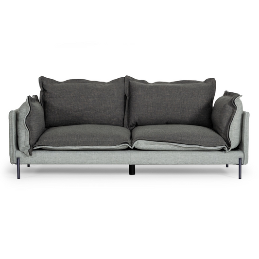 Mars Grey and Dark Grey 2-Tone Upholstered Sofa