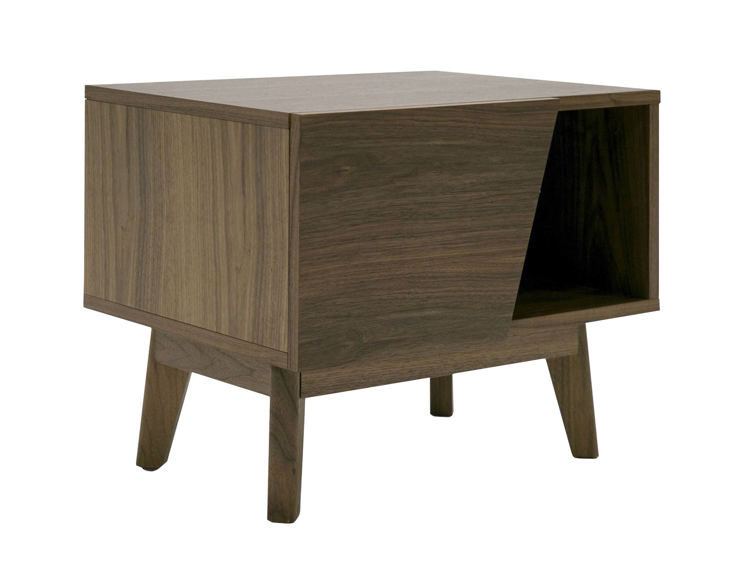 Abelard Mid-century Walnut Nightstand
