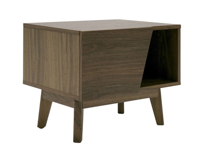 Abelard Mid-century Walnut Nightstand