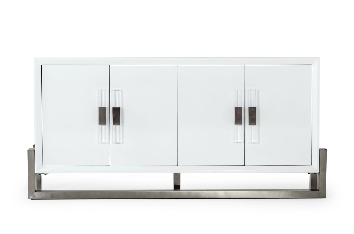 Lenny White High Gloss and Stainless Steel Gun Metal Buffet