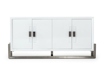 Lenny White High Gloss and Stainless Steel Gun Metal Buffet