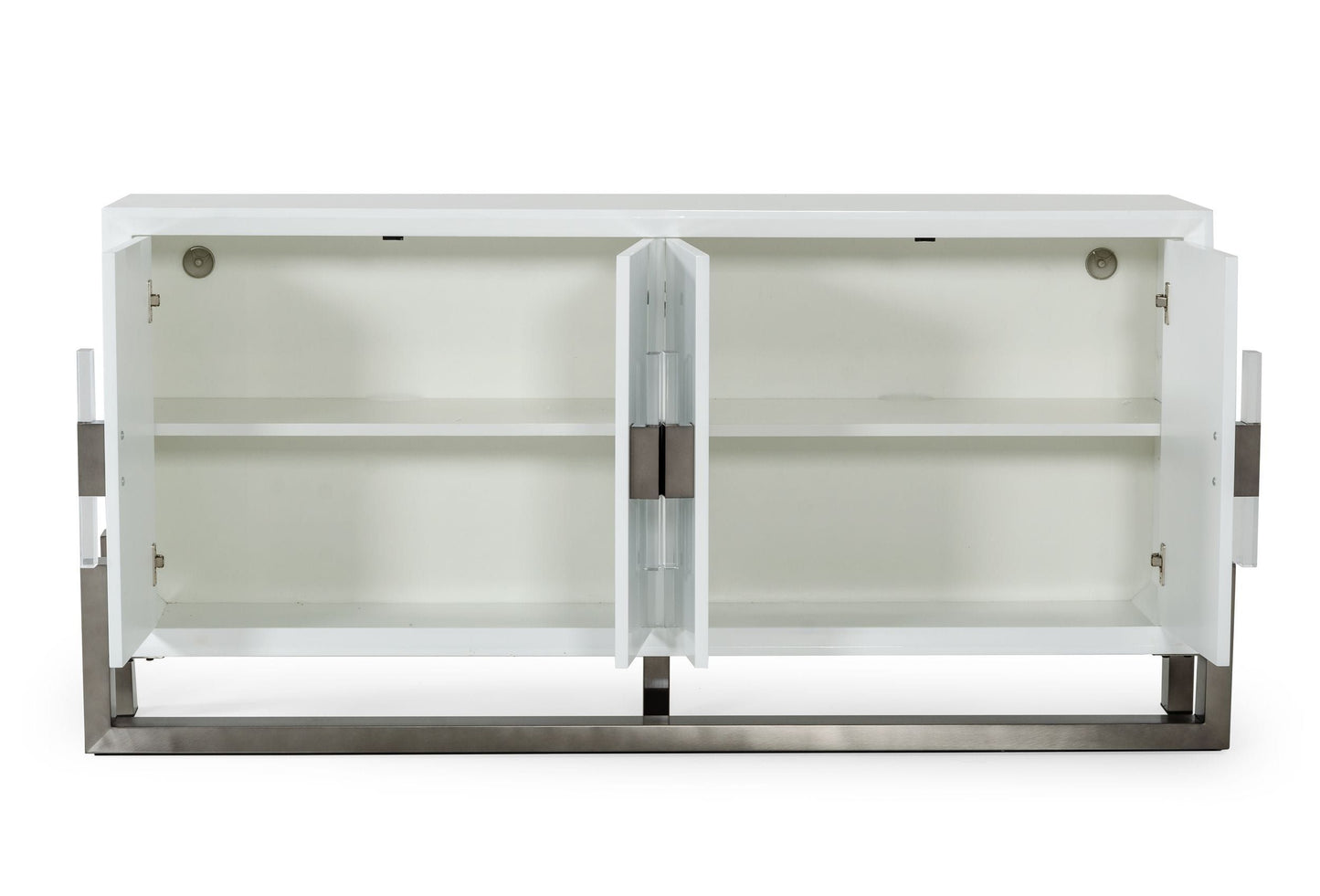 Lenny White High Gloss and Stainless Steel Gun Metal Buffet