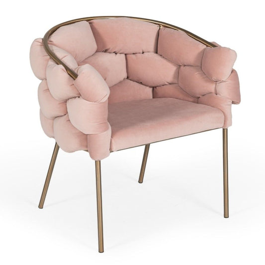 Debra Pink Velvet Upholstered Dining Chair