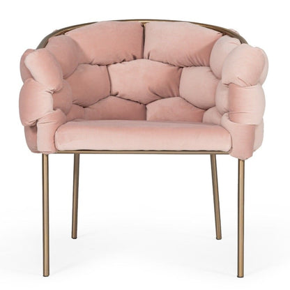 Debra Pink Velvet Upholstered Dining Chair