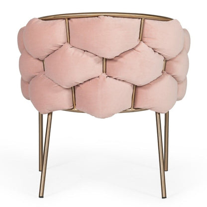 Debra Pink Velvet Upholstered Dining Chair