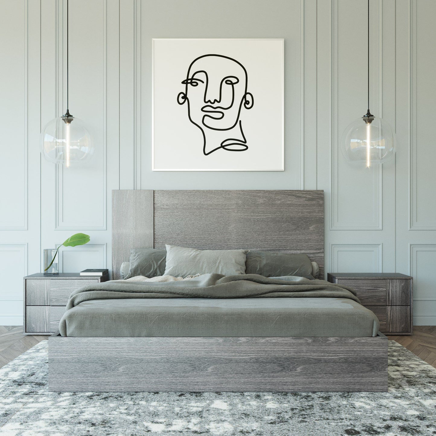 Nova Domus Asus Modern Italian 4-Piece Bedroom Set – Grey Elm Finish