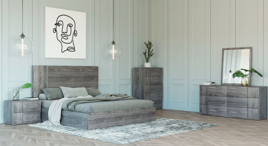 Nova Domus Asus Modern Italian 4-Piece Bedroom Set – Grey Elm Finish