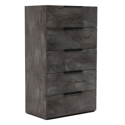 Ferrara Volcano Oxide Grey Five-Drawer Chest