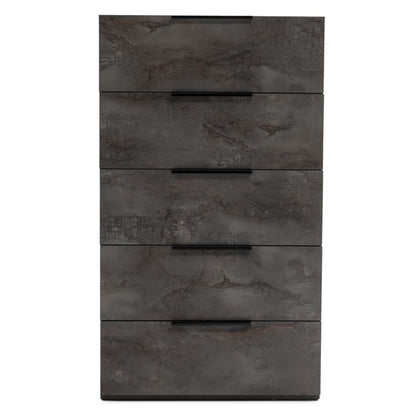 Ferrara Volcano Oxide Grey Five-Drawer Chest