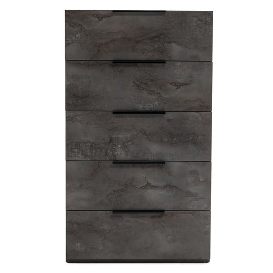 Ferrara Volcano Oxide Grey Five-Drawer Chest