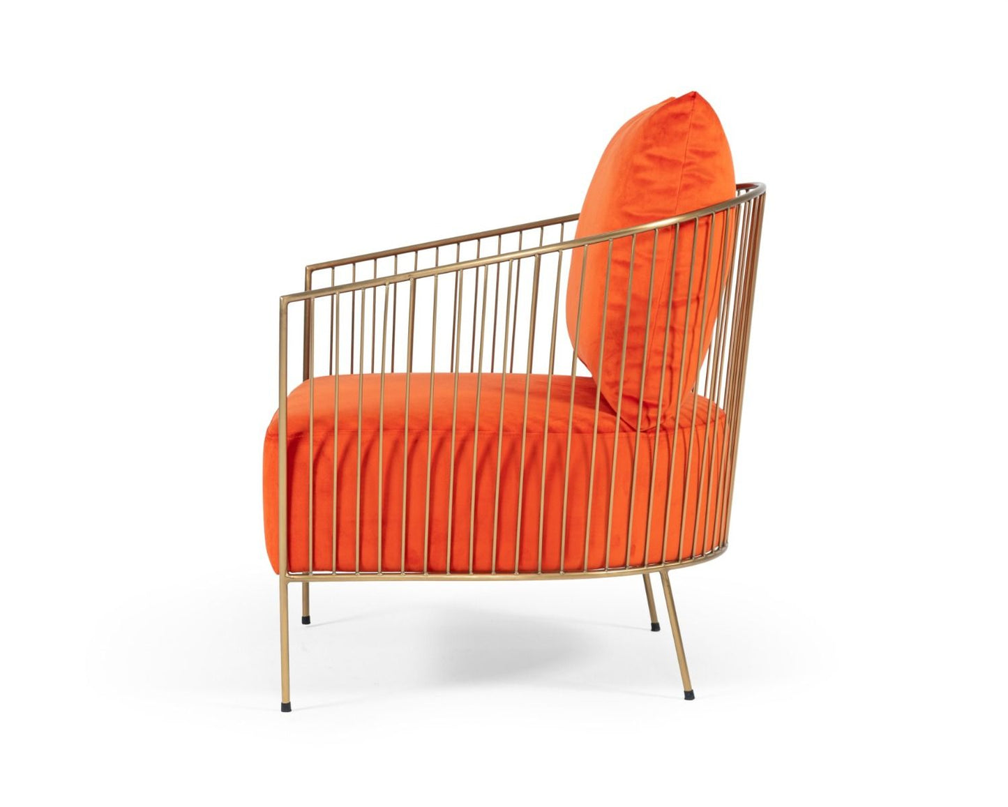 Modrest Loveland - Glam Orange Velvet Accent Chair