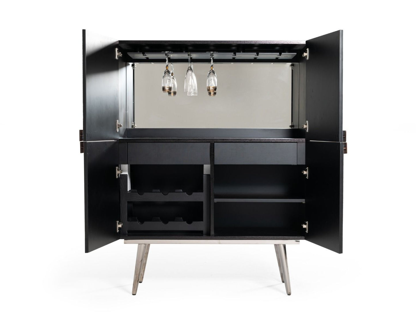 Modrest Macoy - Modern Multicolor and Black Ash Wine Cabinet