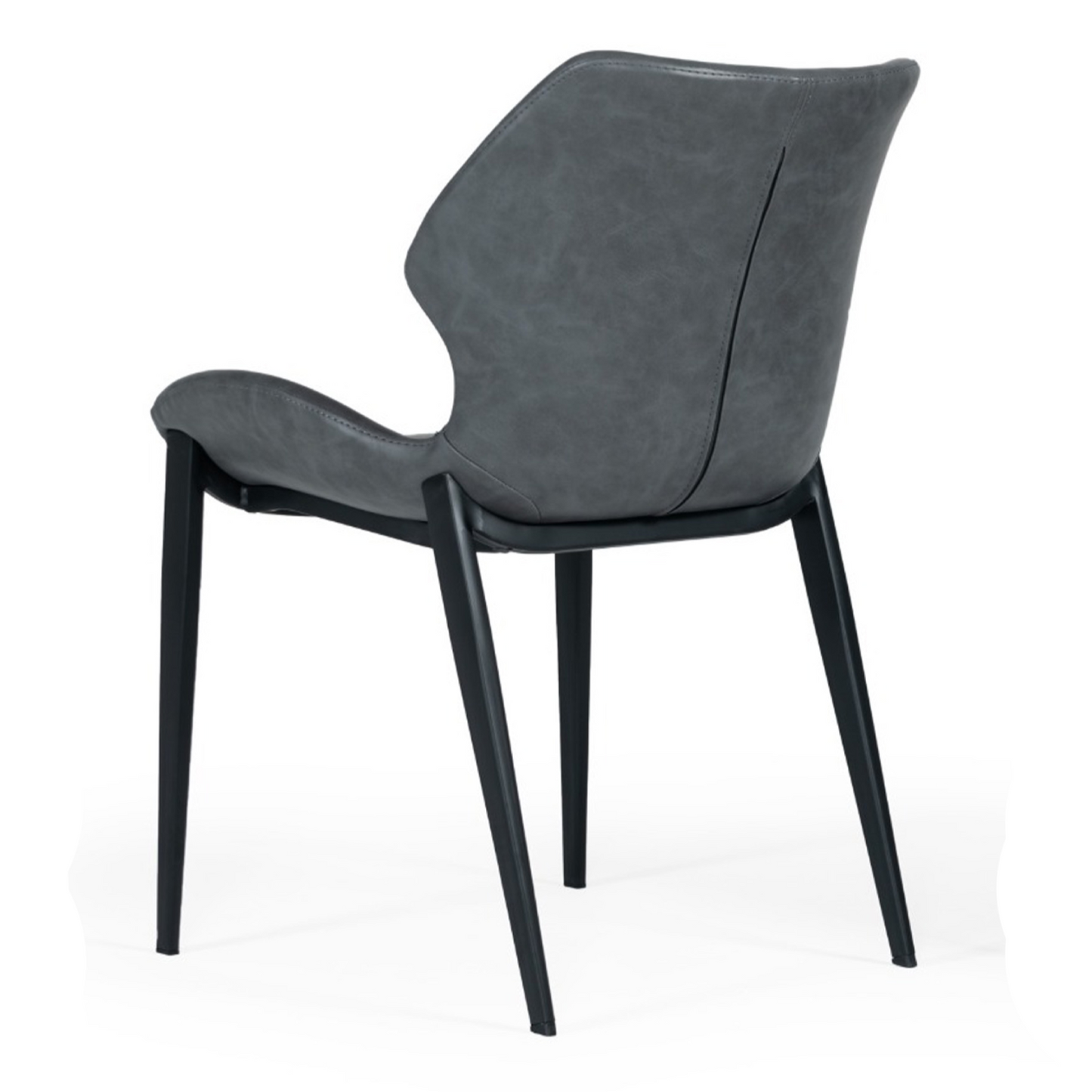 Instone Industrial Dark Grey Eco-Leather Dining Chair - Set of 2