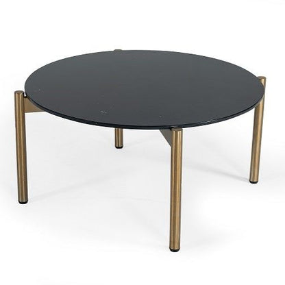 Denzel Black Marble and Gold Coffee Table
