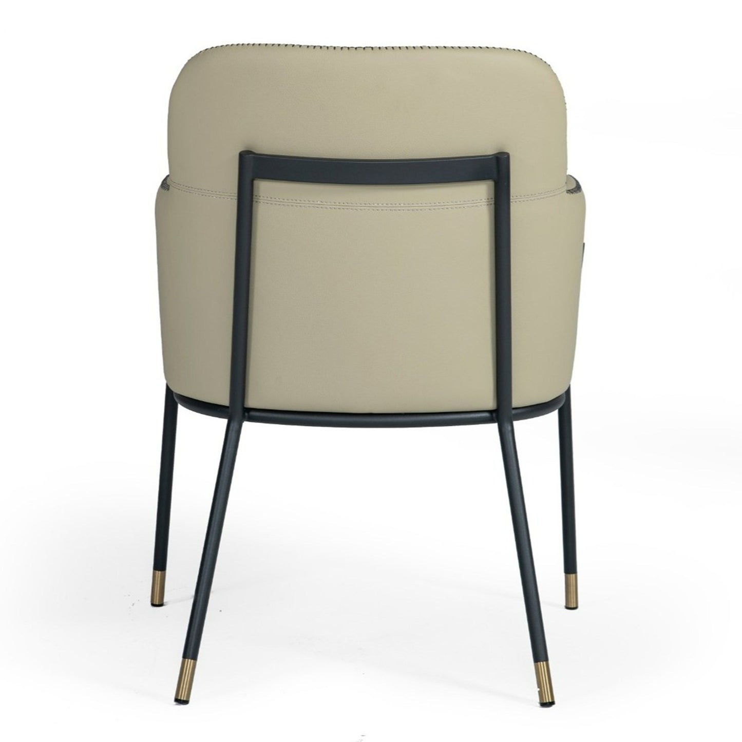 Brady Black Metal Greige Vegan Leather Dining Chair