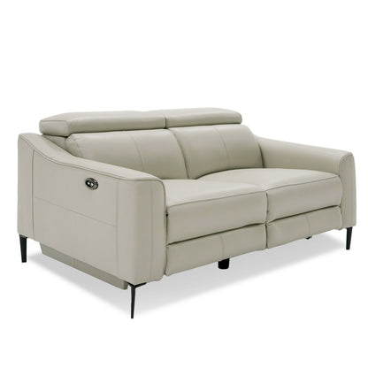 Eden Grey Leather Power Reclining Sofa Set