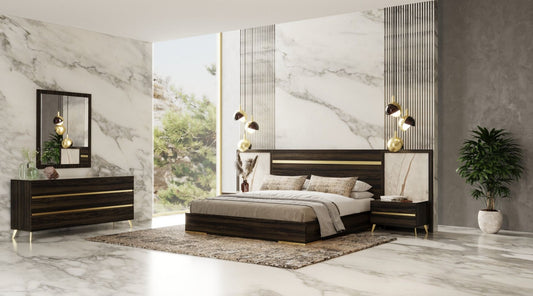 Nova Domus Velondra - Modern Eucalypto + Marble Bedroom Set