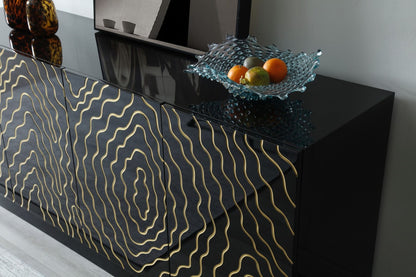 Modrest Jonah- Modern Black and Gold Buffet