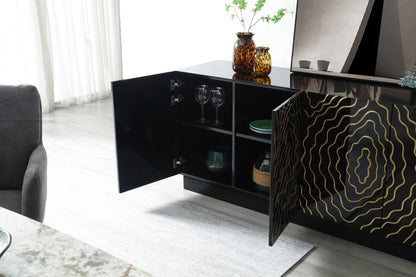 Modrest Jonah- Modern Black and Gold Buffet