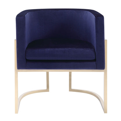 Betsy Navy Blue Velvet and Gold Dining Chair