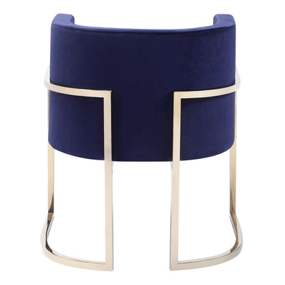 Betsy Navy Blue Velvet and Gold Dining Chair