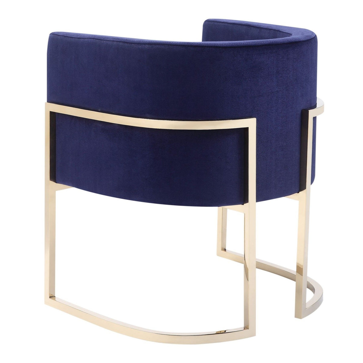 Betsy Navy Blue Velvet and Gold Dining Chair